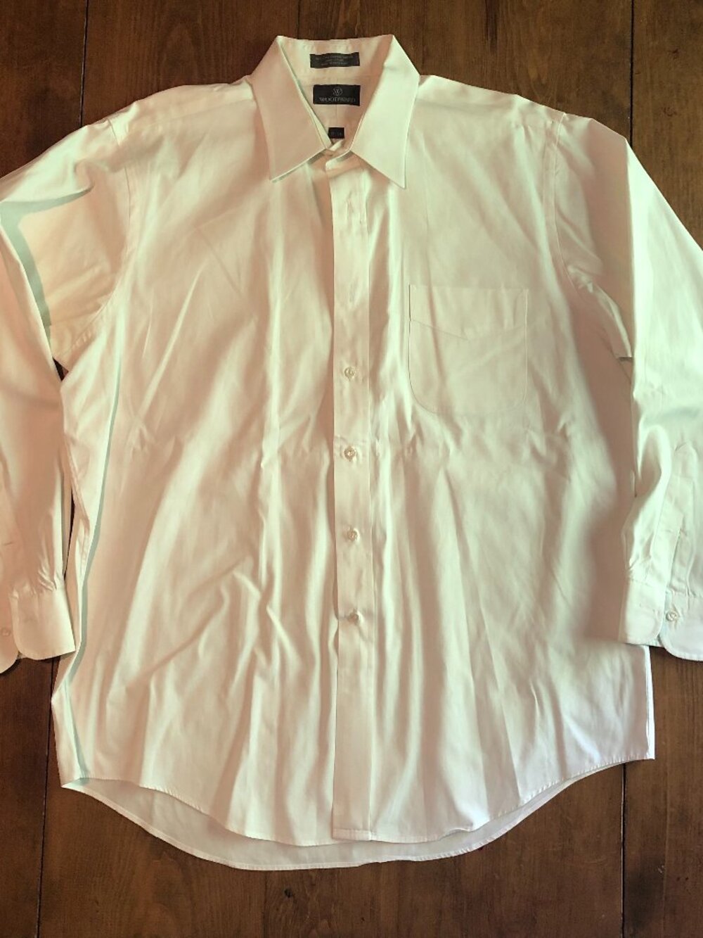 Woodward Men's 100% Cotton Pinpoint Oxford White Dress Shirt Size 17-35